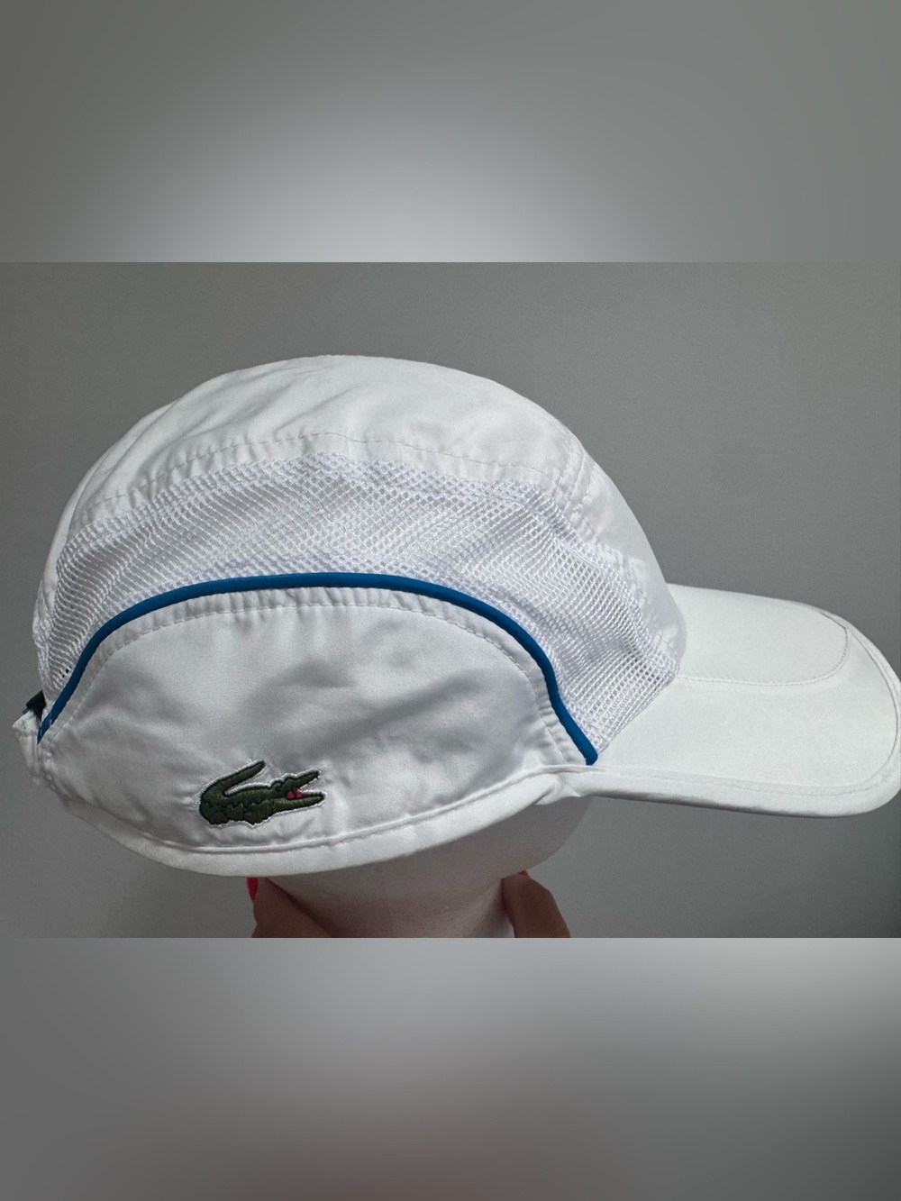 Lacoste White Cap with Blue Trim O/S